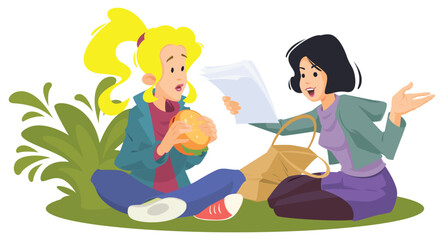 Obraz na płótnie Canvas Meeting girlfriends. Illustration for internet and mobile website.
