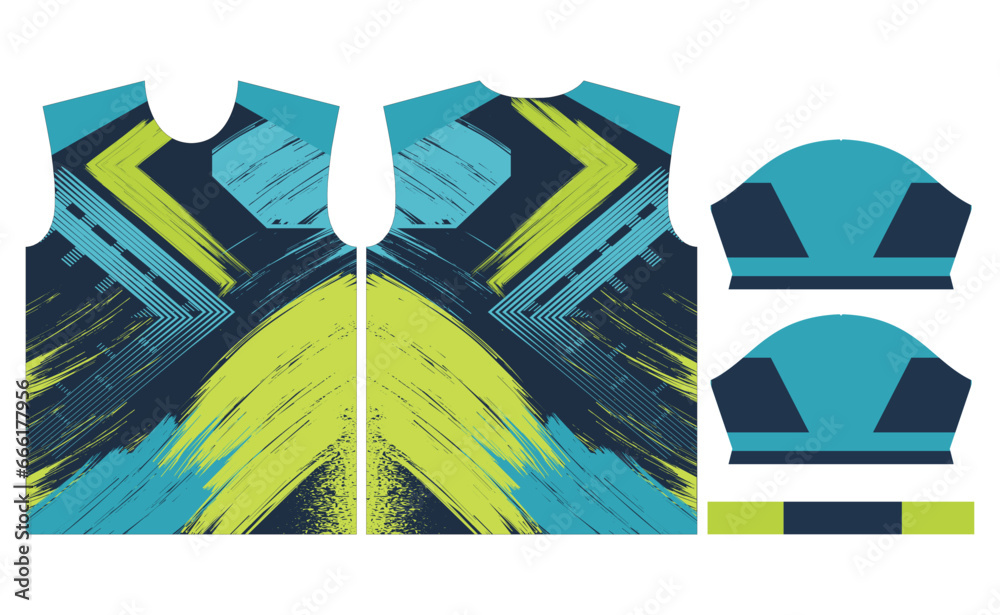 Wall mural Vector colorful sports jersey design for sublimation or soccer kid design for sublimation