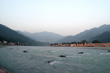 Fototapeta premium Beautiful ganga river and mountain view