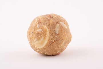 Panjiri ladoo with dry fruits isolated on white background