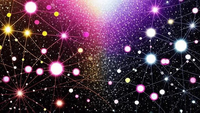 abstract glitter Shiny fluorescent Pink and violet dots, Background Loop, crystal in beautiful light on boke background