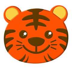 Cute tiger cartoon illustration The Concept of Isolated Technology. Flat Cartoon Style Suitable for Landing Web Pages, Banners, Flyers, Stickers, Cards