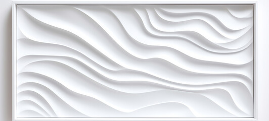 Abstract 3D water waves white frame background. For art texture, presentation design or web design and web background. Generative ai