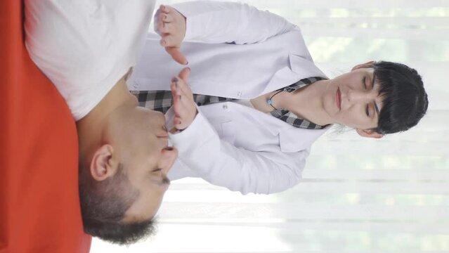 Vertical video of Mental therapy. Spiritual relaxation.