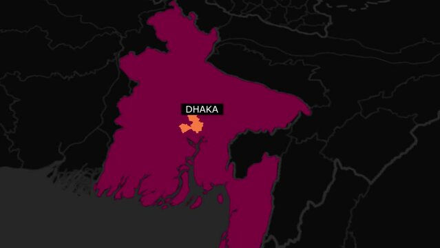 map of dhaka in world map