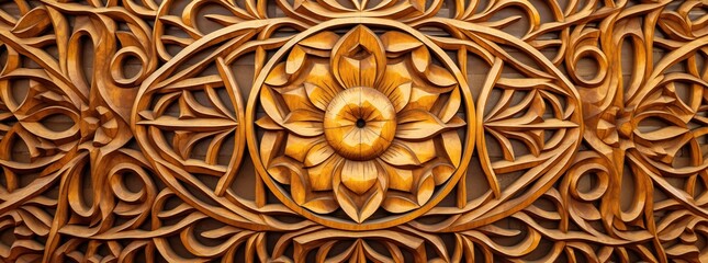 Fototapeta na wymiar a wooden decorative traditional pattern textured handmade carving artwork woodwork background