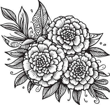 october birth flower, october marigold flower tattoo drawing marigold flower drawing, october birth flower tattoo designs, marigold tattoo drawings