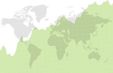 Fototapeta na wymiar Global business upward with a growth arrow and world map.
