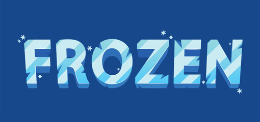 Word Frozen, Meticulously Crafted From Glistening Ice Font, Encapsulates A Frigid Beauty, With Its Crystalline Structure