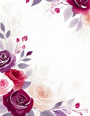 Floral Wedding Invitation Background with Roses