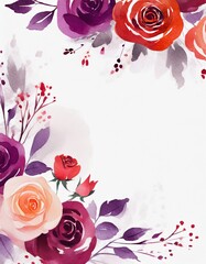 Rose Flower Wedding Birthday Invitation background