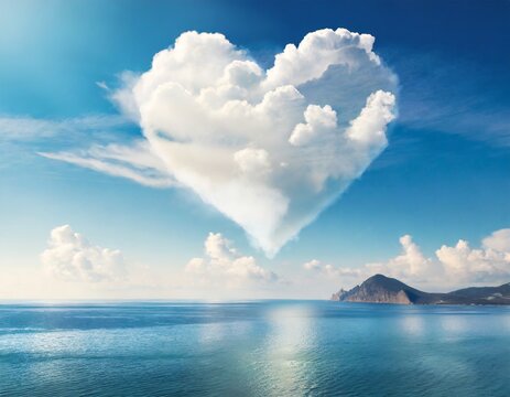 sky and Heart Shaped cloud