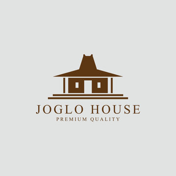 Jog lo house line art logo vector symbol template icon graphic illustration design