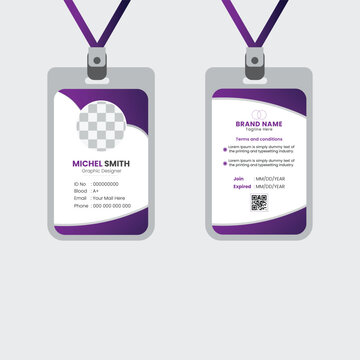 PrintA bundle of 1 templates of different colors Id card  design template, modern id card  design template, 
abstract id card  and creative design, IT company id card and editable vector template