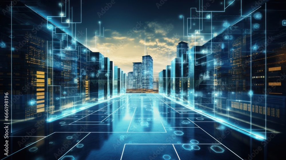 Wall mural discuss the evolution of it infrastructure and its impact on modern business operations