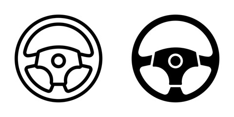 Steering Wheel Icon, for mobile concept and web design. vector illustration
