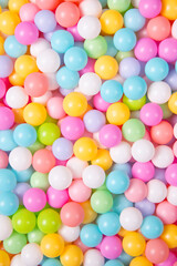 Plastic balls abstract background.