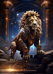 lion on the roof of a church