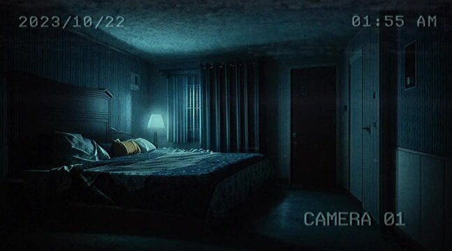 Haunted horror night motel room