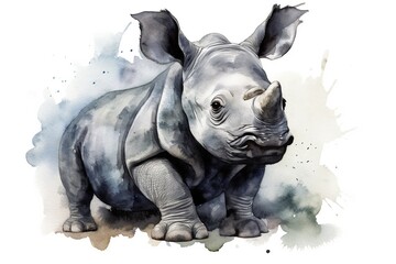 baby rhino - obrazy, fototapety, plakaty