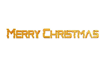 Merry christmas golden calligraphy isolated on white background or golden merry christmas text design transaparent png