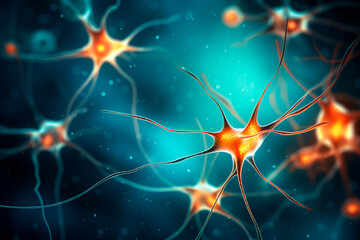 Nerves and synapses in the human brain. Brain chemistry. Nerve connections in the human brain.