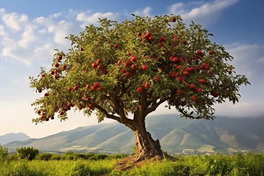 A picture of an apple tree. Generative AI