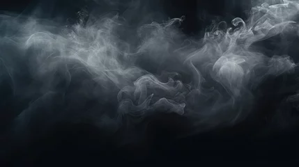 Fotobehang smoke on black background © Hamza