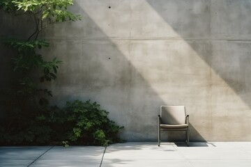 Living room interior mockup. Blank concrete wall. Generative AI