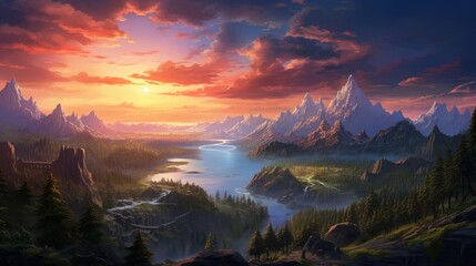 Open World Fantasy Landscape Game Art