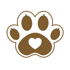 brown paw animal icon