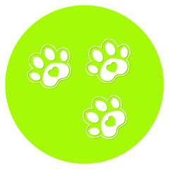 green paw animal walking circle icon
