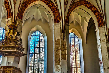 Windows Basilica St Nicholas Church Gdansk Poland