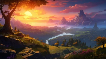 Poster Paysage fantastique Open World Fantasy Landscape Game Art