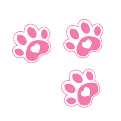 pink paw animal walking icon