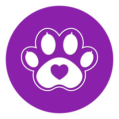 purple paw animal circle icon