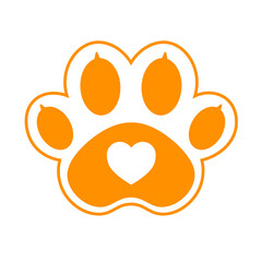 orange paw animal icon