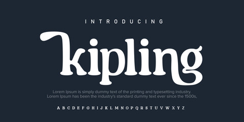 kipling Elegant alphabet letters font and number. Classic Lettering Minimal Fashion Designs. Typography modern serif fonts regular decorative vintage concept. vector illustration - obrazy, fototapety, plakaty