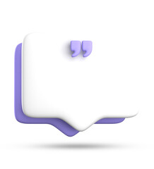 3d rendering of blank speech bubble for testimonial, 3D pastel icon set.