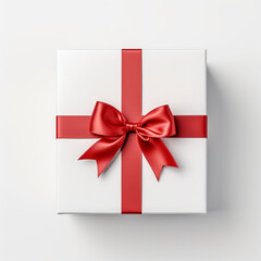 white gift box with ribbon