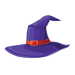Witch's hat. Magic hat. The costume adorns the little wizard's head at a Halloween party.