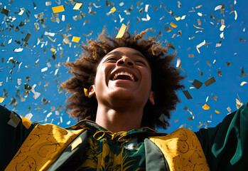 Fototapeta premium portrait of a person celebrating graduation