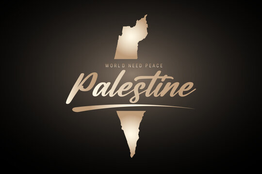 Palestine Israel peace concept. Palestine, Israel war and world need peace text on artwork.