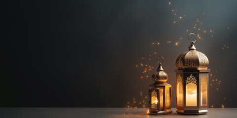 Fototapeta modern beautiful minimalistic eid ul azha eid ul fitr ramadan Mubarak Islamic lantern celebration background obraz