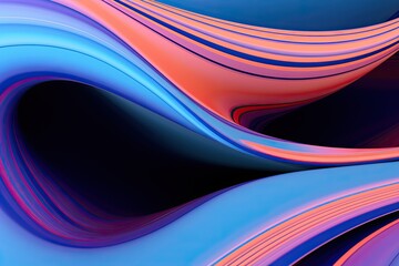 abstract wavy purple and blue gradient curves fluid waves background