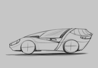 Concept car, sketch - digital painting © Cubitron