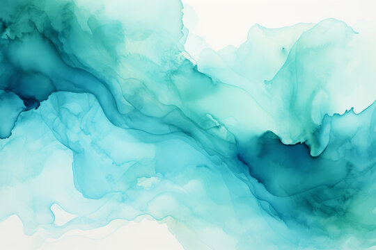 Aquamarine texture, watercolor blue stain. Watercolor background