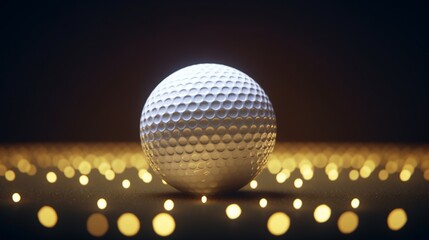 The dimples on a golf ball dramatically highlighted by a single light source.