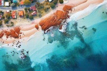 a beautiful scenic aerial view of a marine ocean sea bay beach view