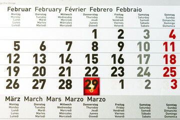 Der 29. Februar, Schalttag im Schaltjahr 2024 - 666216171
